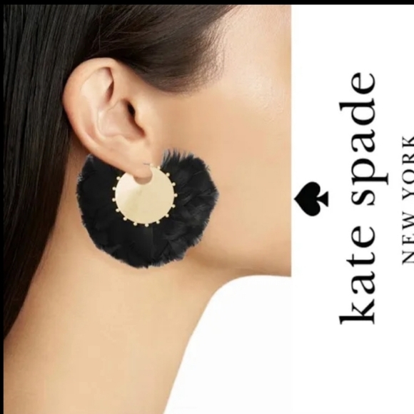 Authentic Kate Spade In Full Feather Hoops - Picture 7 of 7